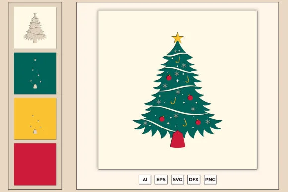 3D Christmas Tree SVG, Cut File, Cricut