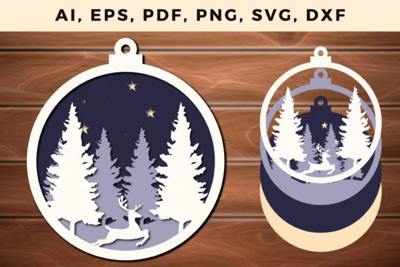 Multi Layer Christmas Ball Toys SVG