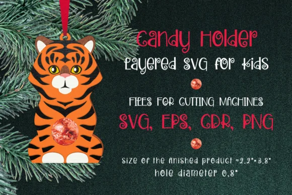 Tiger Christmas Ornament Candy Holder