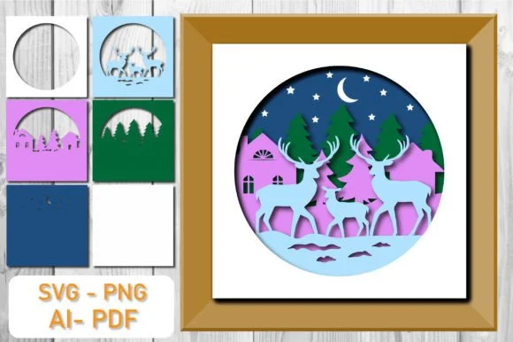3d Layered Christmas Shadow Box
