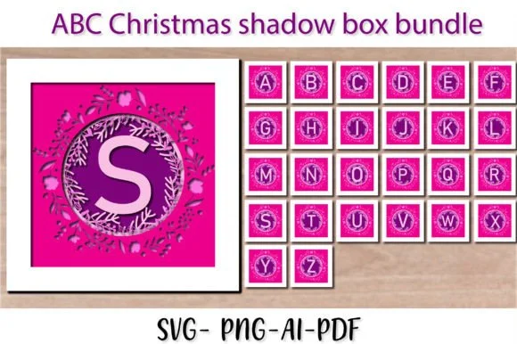 ABC Christmas 3d Layered Shadow Box