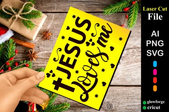 Jesus Loves Me Christmas Card SVG