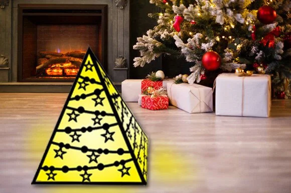 Christmas Paper Cut Pyramid Lantern Ligh