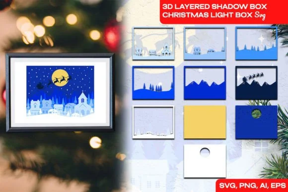 Christmas 3D Layered Shadow Box