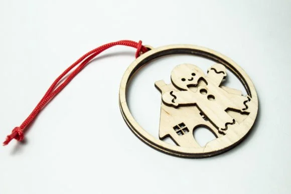 Layered Christmas Bauble - Gingerbread House and Gingerbread Man