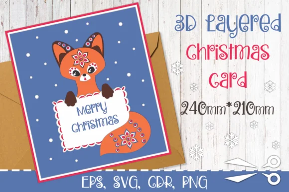 3D Layered Christmas Card with Fox