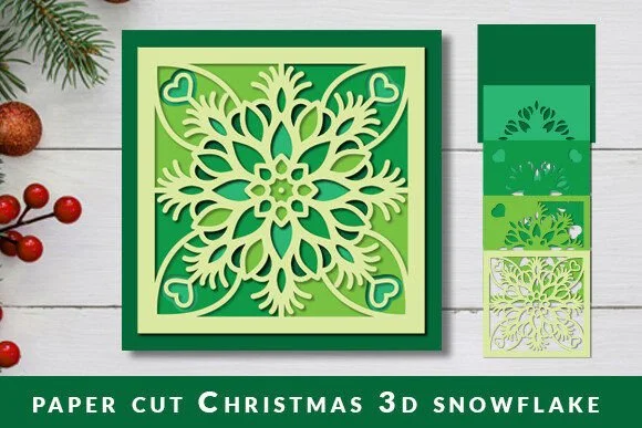 Christmas Snowflake Shadow Box Paper Cut