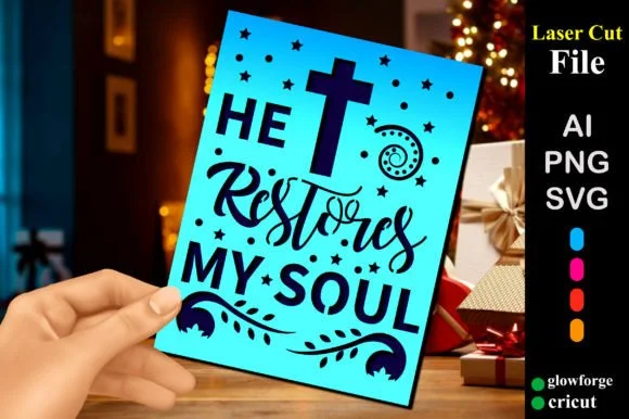 He Restores My Soul Christmas Card SVG