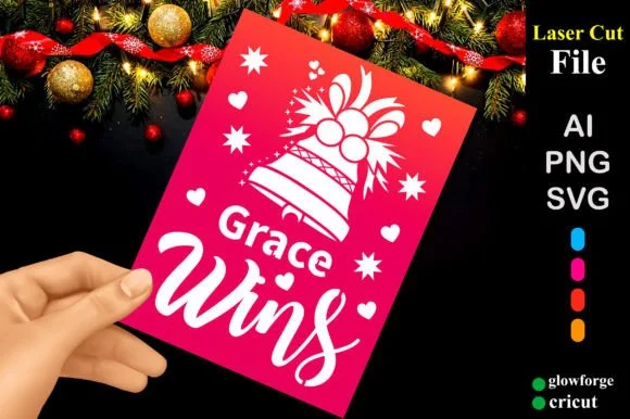 Grace Wins Christmas Card SVG