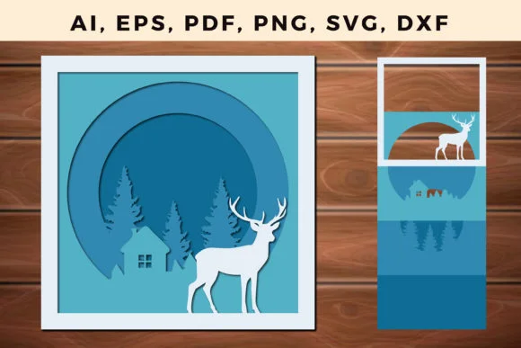 Multilayer Christmas Paper Cut Files SVG