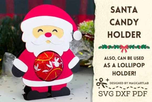 Santa Candy Holder Svg | Christmas Candy
