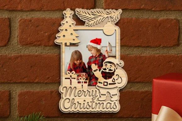 Laser Cut Christmas Photo Frame SVG