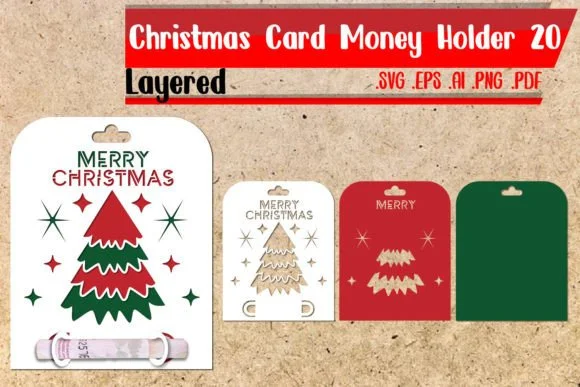 Christmas Card Money Holder Layered 20 -