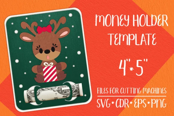 Christmas Deer Card| Money Holder Templa