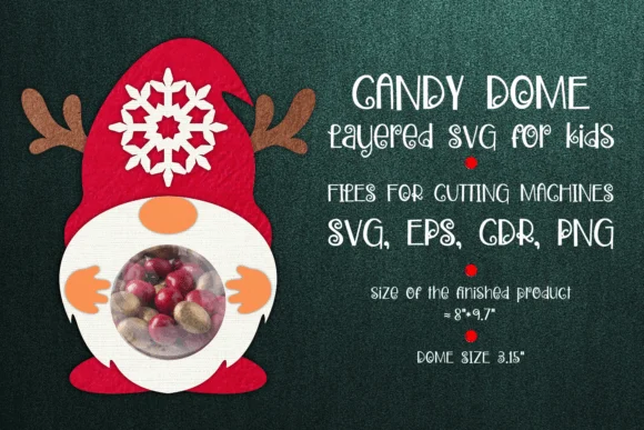 Christmas Gnome | Candy Dome Template
