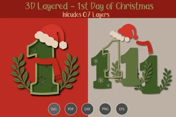 3D Layered 1st Day of Christmas