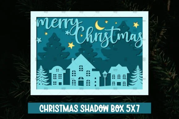 Merry Christmas 3D Paper Cuts SVG