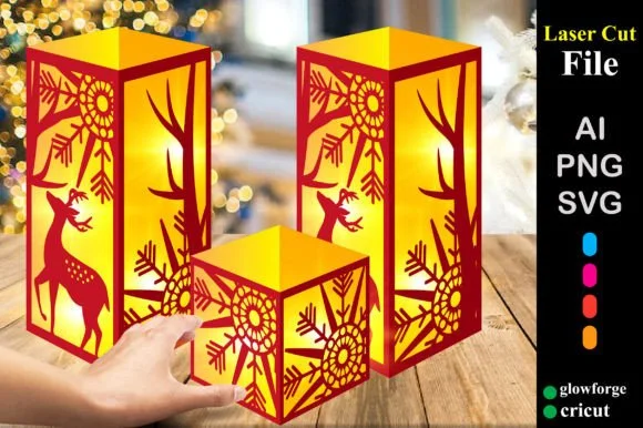 Christmas Lantern Paper Cutting SVG