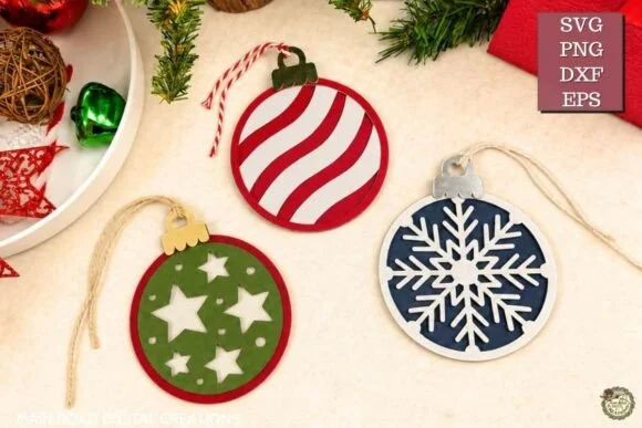 Free Christmas Ornament SVG Bundle