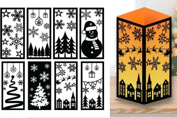 Christmas 3D Lantern SVG Bundle