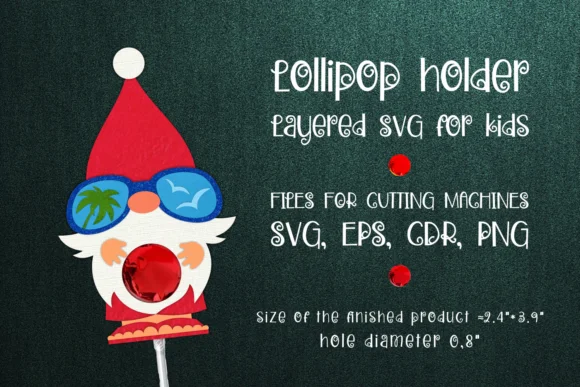 Tropical Christmas Gnome Lollipop Holder