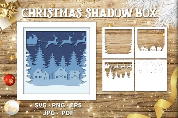 Christmas Shadow Box, Winter SVG