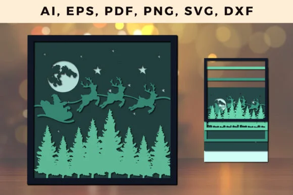 Multi Layer 3D Christmas Design SVG File