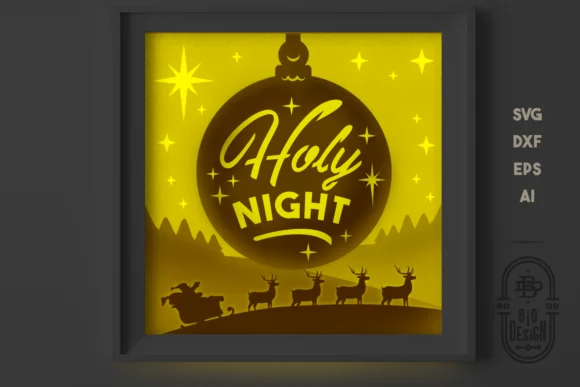 Christmas SVG 3D Scene | Holy Night SVG