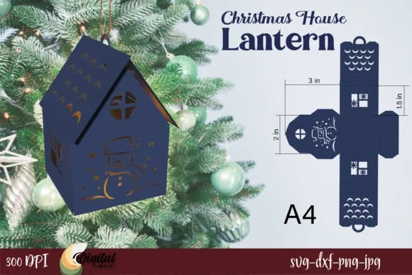 Christmas House Paper Lantern