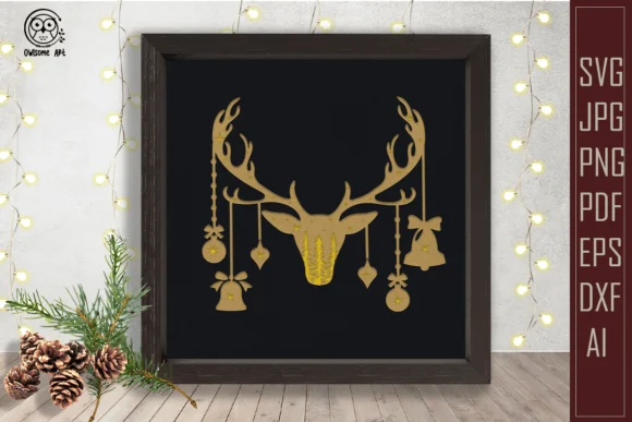 Christmas Reindeer Layered SVG 3D
