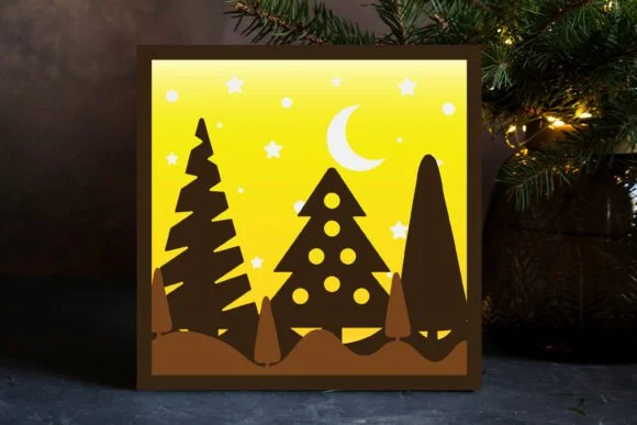 Christmas Tree 3D Shadow Box SVG