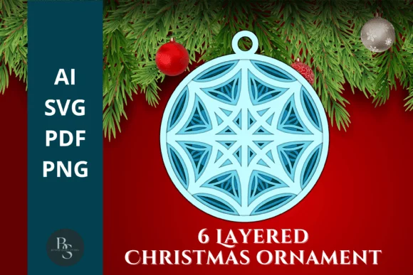 Christmas Ornament 3d Layered SVG