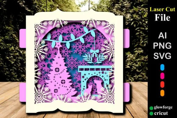 Cat & Dog Papercut Christmas Popup Card