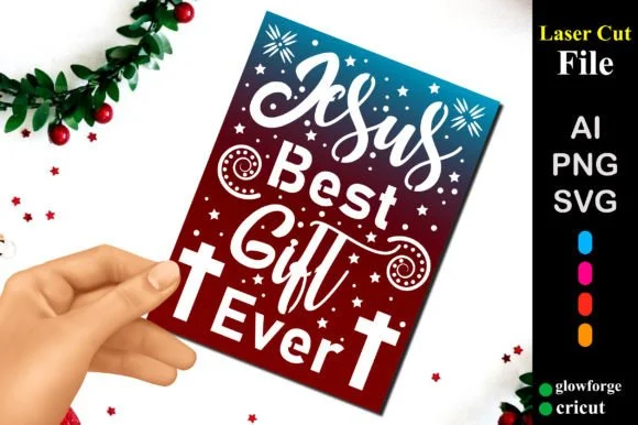Jesus Best Gift Ever Christmas Card SVG