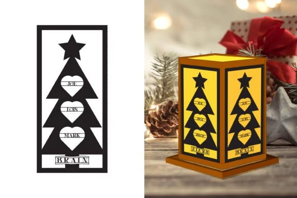 Christmas Family Tree Lantern SVG Bundle