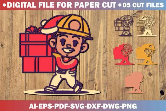 3d Christmas Paper Cut SVG