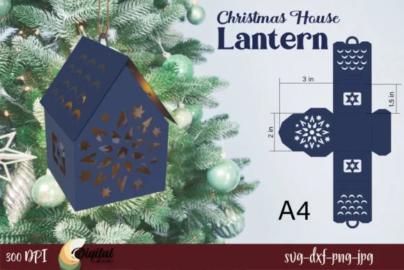 Christmas House Paper Lantern