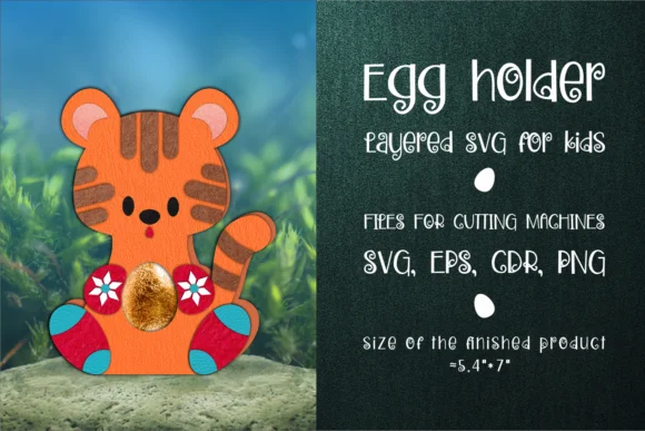 Tiger Christmas Chocolate Egg Holder Svg