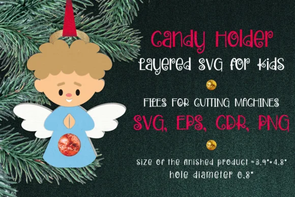 Angel Boy Christmas Candy Holder Svg