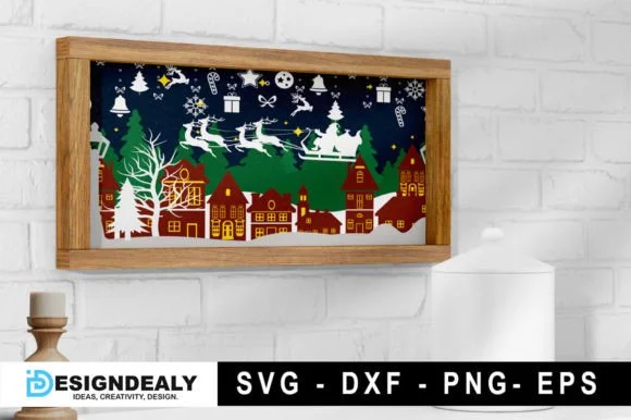 Christmas Village 3D Layered Cut File