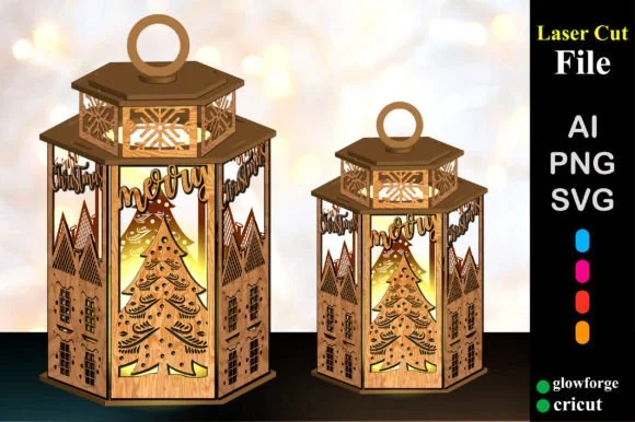 Christmas Tree Lampshade Lantern SVG