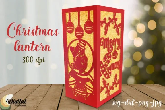 3D Lantern. Christmas Lantern Paper Cut