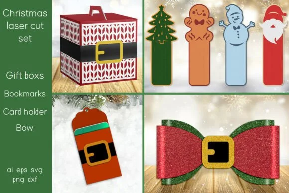 Christmas Santa Decoration Set Laser Cur