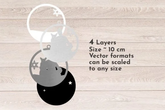 Christmas Dog Ornament Svg 3D Layered