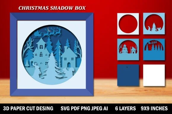 Christmas Paper Cut Shadow Box